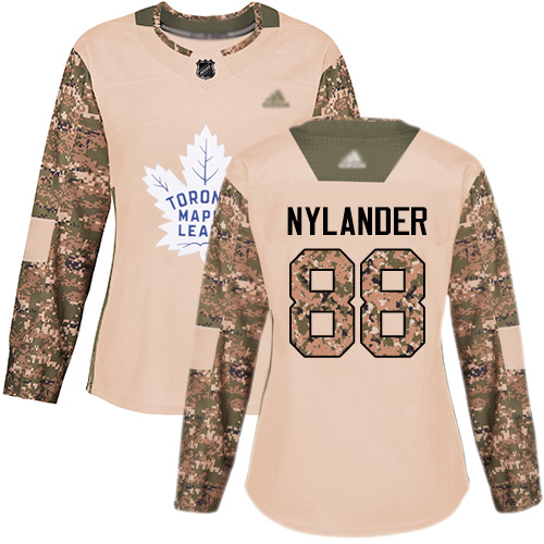 Adidas Maple Leafs #88 William Nylander Camo Authentic 2017 Veterans Day Women's Stitched NHL Jersey